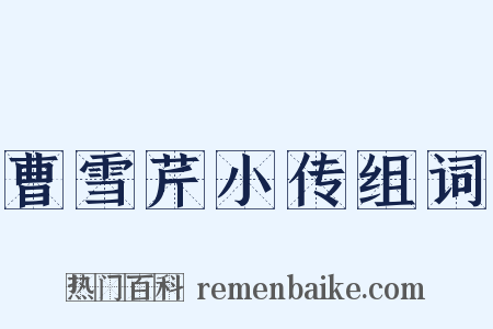 曹雪芹小传组词是什么意思的图片